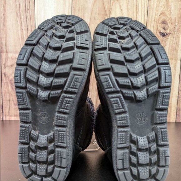 Faux fur kids winter boots with zipper ankle boots size 32  US 1 in black - Picture 3 of 7